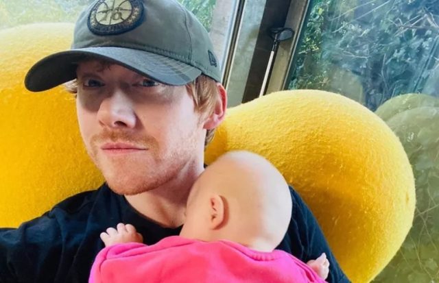 Rupert Grint gets his daughter Wednesday ready for Hogwarts